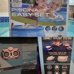 10ft Easy Set Pool With River Run 2 Lounge And Built In Cooler/drink Holder