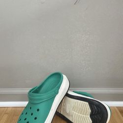 CROCS Green and White Water Shoes