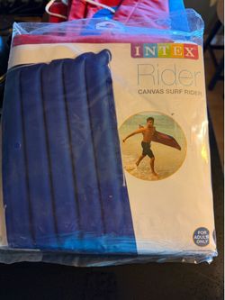 Two Canvas Surf Rider Inflatable Pool Beach Float Lounge - 60x29", Red/Blue