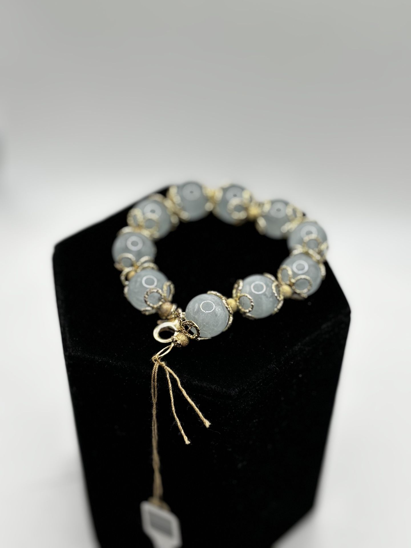 14K Jade Flower Bracelet