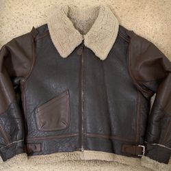 B-3 sheepskin/ shearling bomber jacket