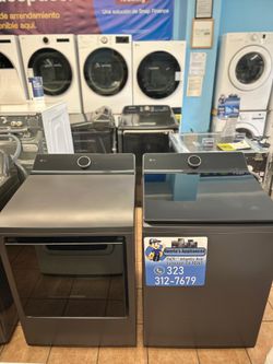 LG 5.5 Cu Ft Washer And Gas Dryer Top Load Set