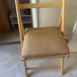 Wood Folding Chairs With Cushions Set Of Three