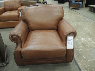 Rocky Mountain Leather Castlewood Crock Leather Roll Arm Chair - Caramel | Armchair