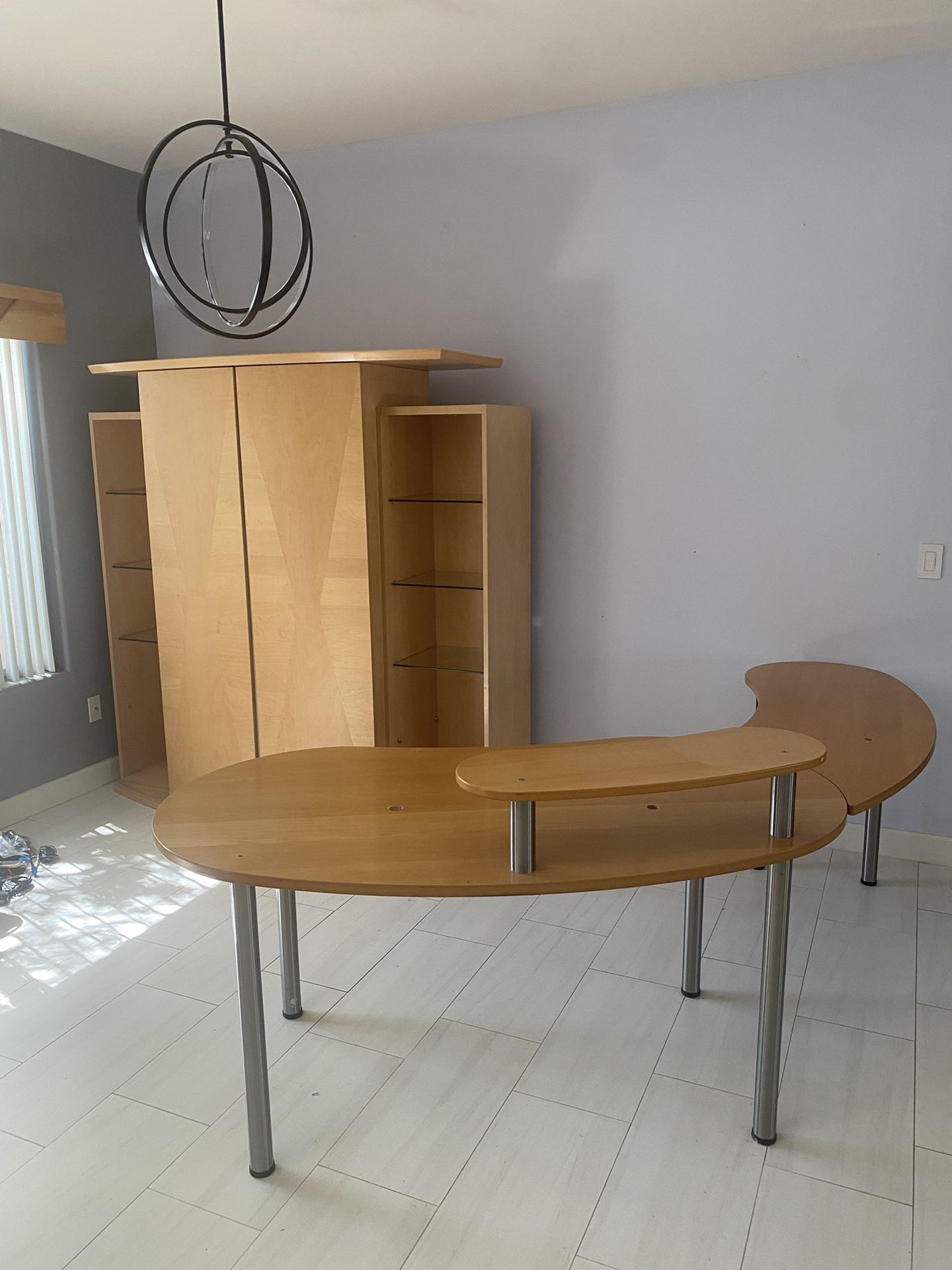 Combination Office Desk And Entertainment Center