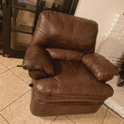 Brown Faux Leather Rocking Recliner