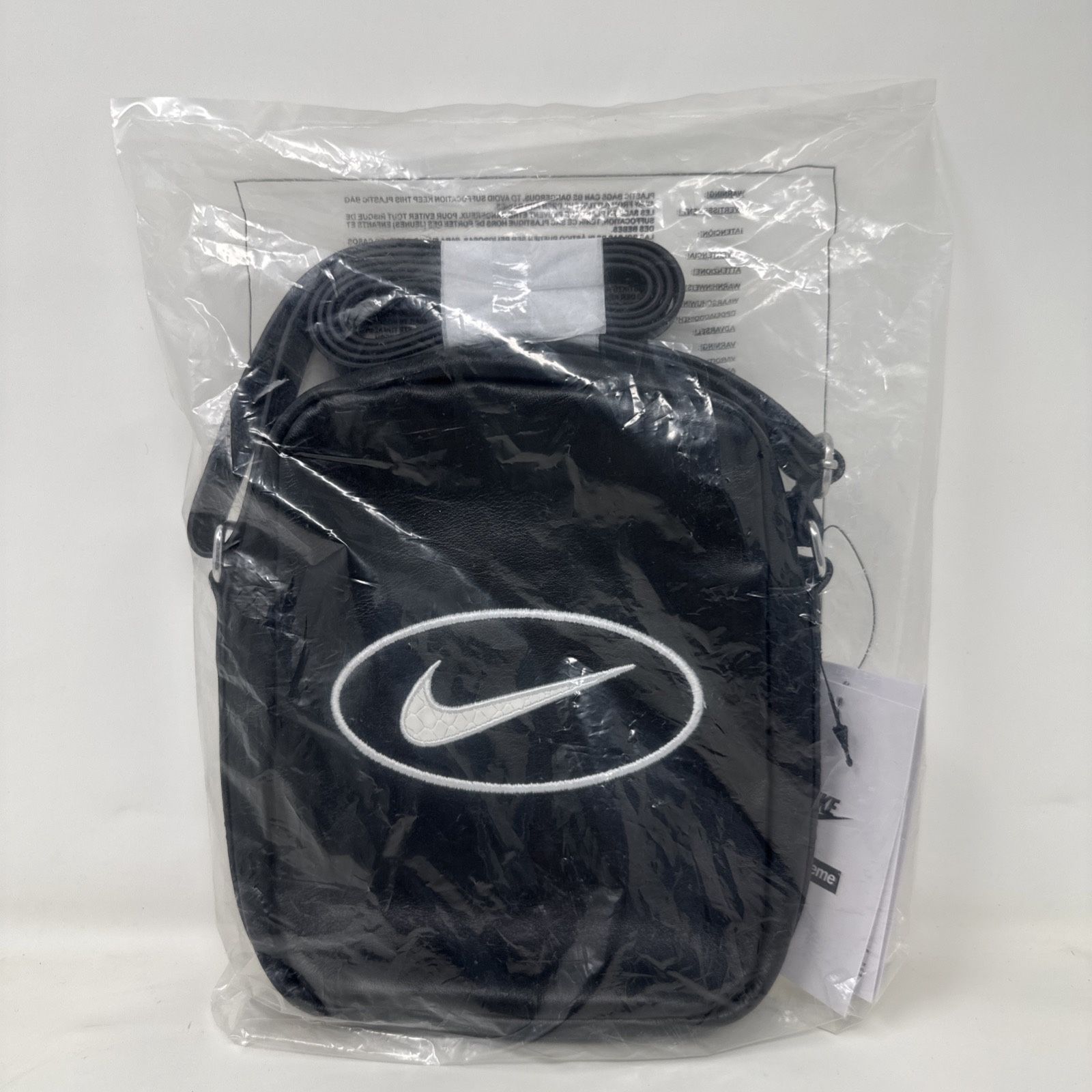 Supreme x Nike Leather Shoulder Bag Satchel - Black (Brand New)