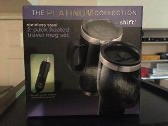 Heated travel auto charging mugs