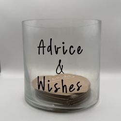 Wedding Advice & Wishes Jar Set – Rustic Heart Cards + Glass Container