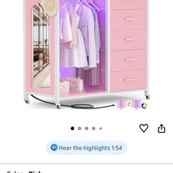 Pink Dresser With Wardrobe 