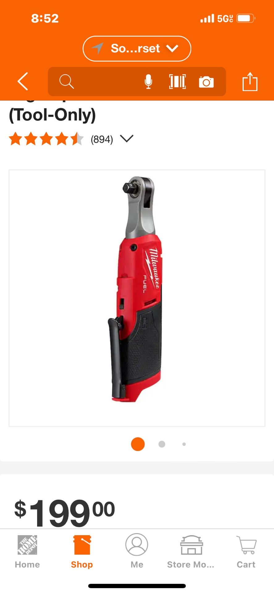Milwaukee M12 3/8 High Speed Ratchet $160 Tool Only