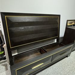 King Size Bed Frame Including Dresser And Mirror