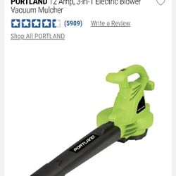 Portland 12 Amp 3-in-1 Electric Blower/Vacuum/Mulcher