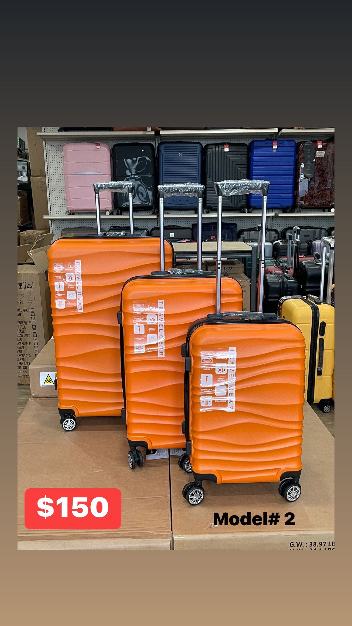 New 3 Piece Hardside Luggage Set