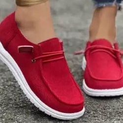 Casual Canvas Lace Up Flat Sneakers REDUCED