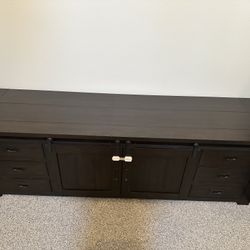 72” Dark Wood TV Stand For Sale