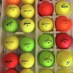 2 Dozen Like New Color Golf Balls TaylorMade, Callaway, Titleist..... as pictured