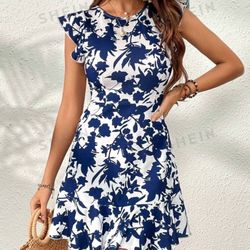 Navy blue/white Floral Dress