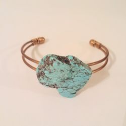 Turquoise Nugget Cuff Bracelet