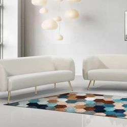 Harlow Cream Velvet Living Room Set

