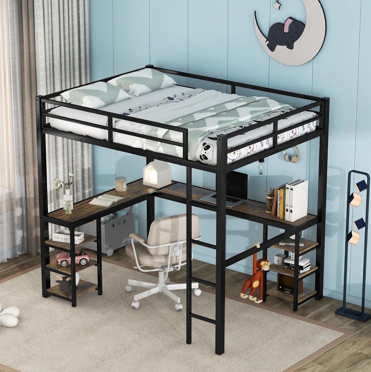 Bellemave Full size Loft Bed with desk 