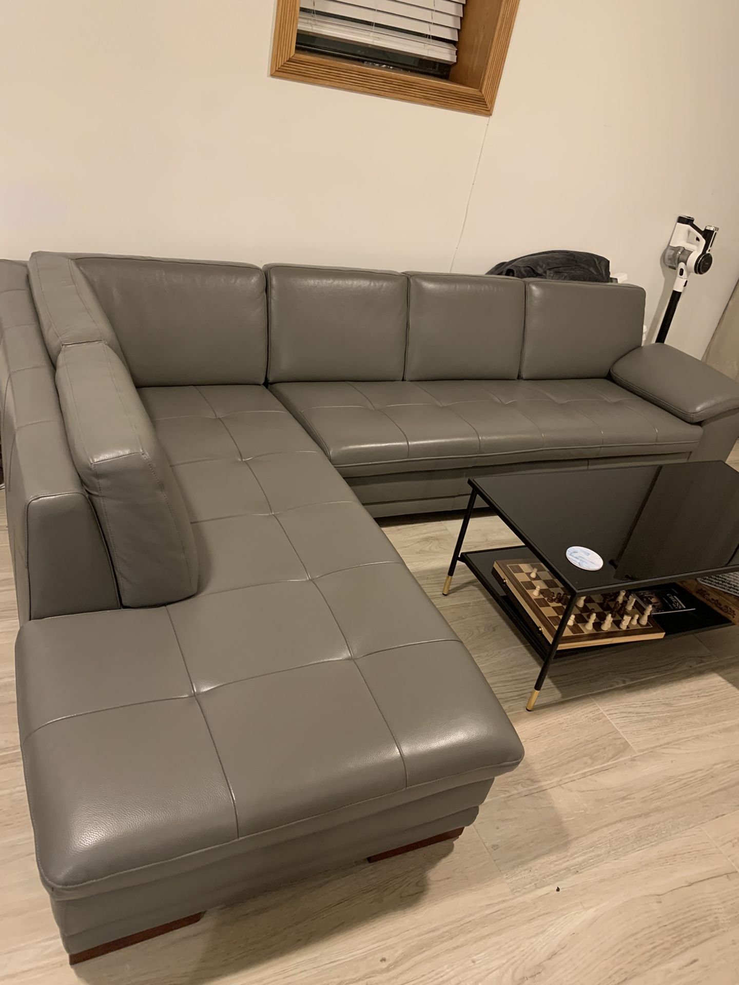 Marceline 123" Wide Genuine Leather Sofa & Chaise by Orren Ellis