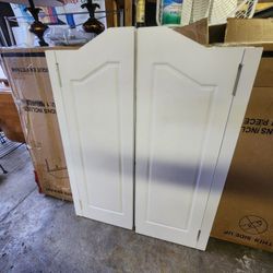 Swinging Double Half White Saloon Door-Cafe Wood Swing Modern Half Door 