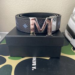 MCM Black And Silver Belt