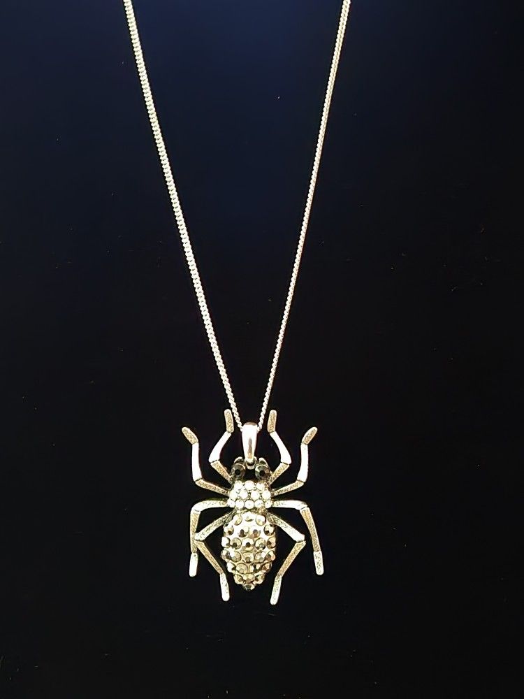 RHINESTONE SPIDER NECKLACE