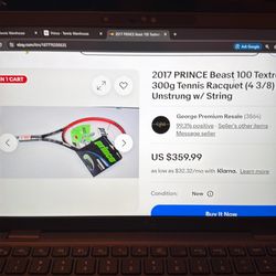"RARE"    2- 2017 PRINCE BEAST 100 TEXTREME TENNIS RACKETS