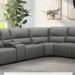 Sweeney 6-piece Fabric Power Reclining Sectional with Power Headrests