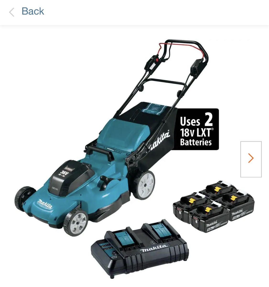 Makita 36v Self Propelled Lawn Mower
