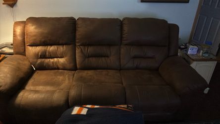 Leather Reclining Sofa
