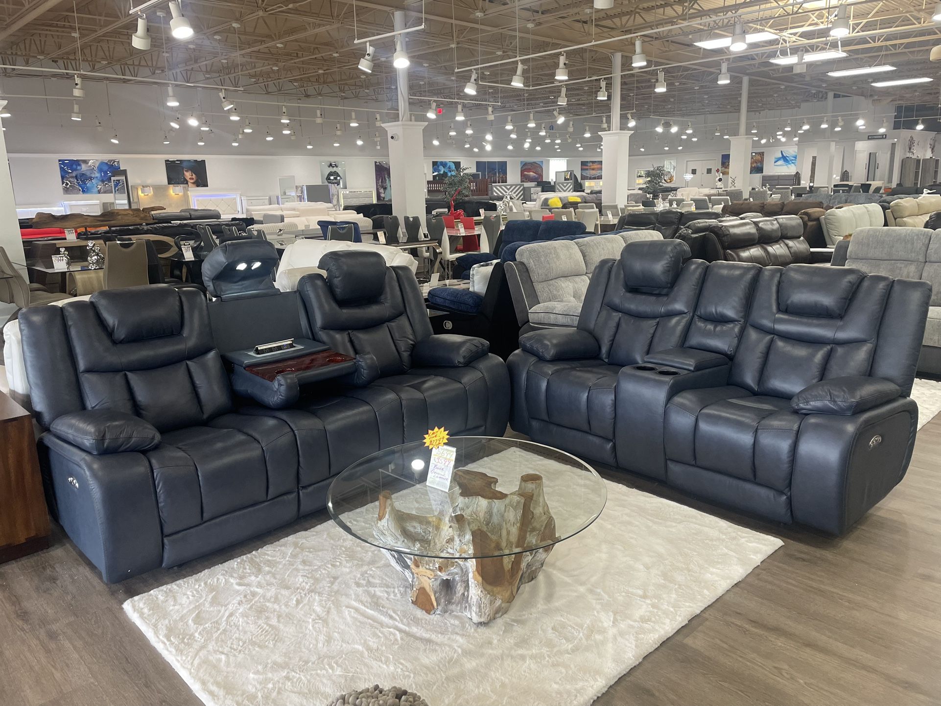 💥💥HUGE SALE SOFA LOVE SEAT GENUINE LEATHER POWER RECLINING POWER HEAD REST