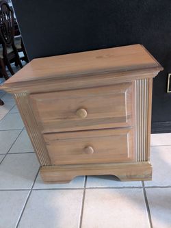 Wood 2-Drawer Nightstand
