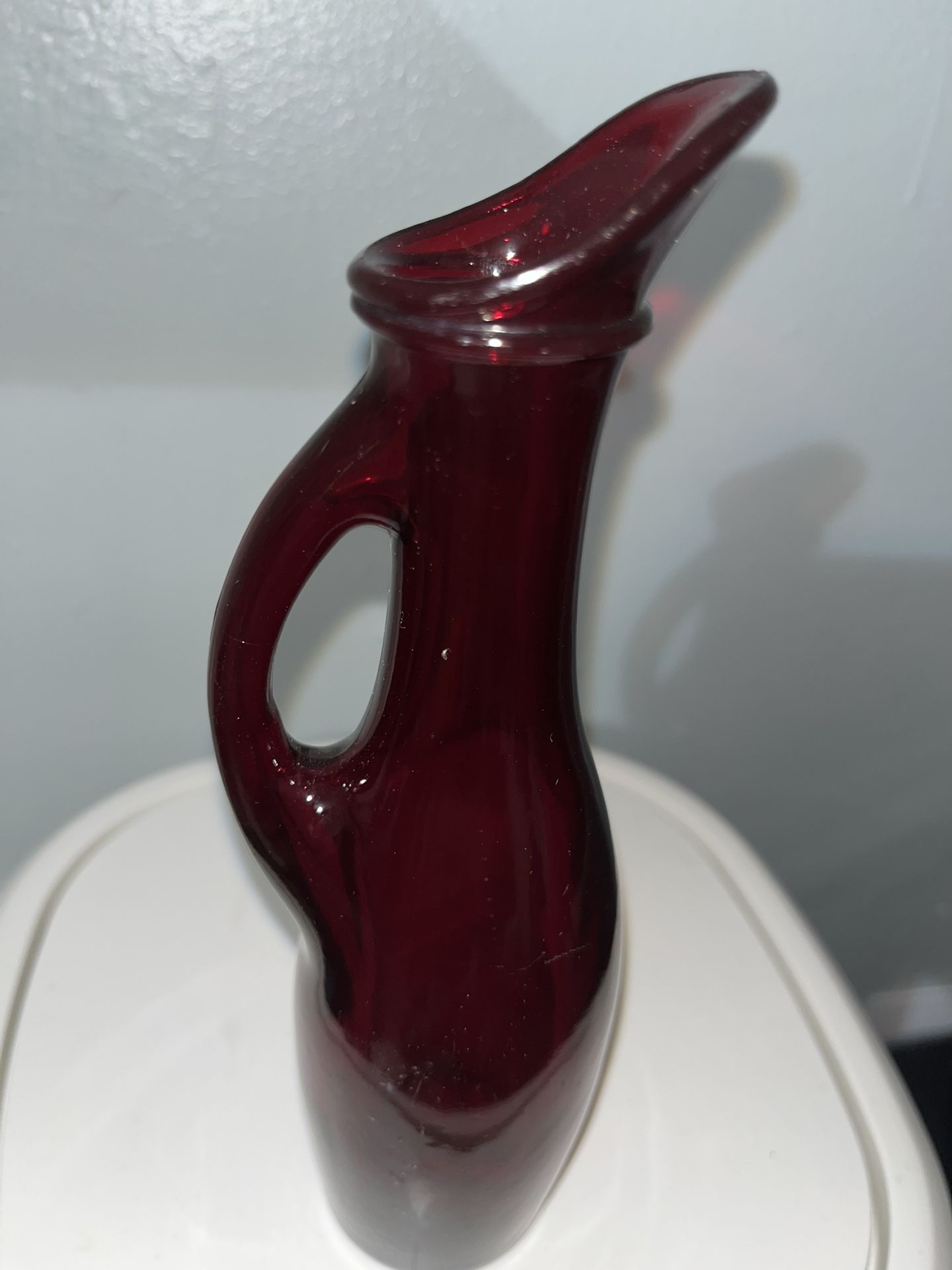 vintage Anchor Hocking Royal Ruby Red Glass Pitcher.
