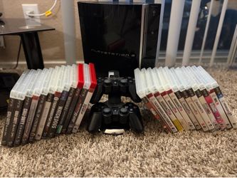 Sony PlayStation 3 Console Bundle with 2 Controllers and 24 Games