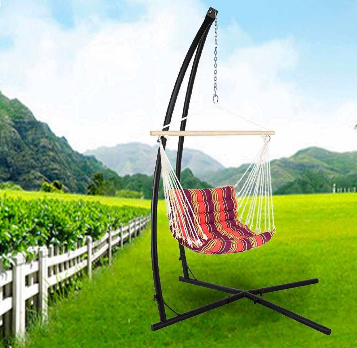 Hammock chair Stand, Heavy Duty Steel Solid Hammock Rack Stand, Adjustable Height, for Hanging Chairs,Tree tent,Loungers, Air Porch, Swings , Indoor/O