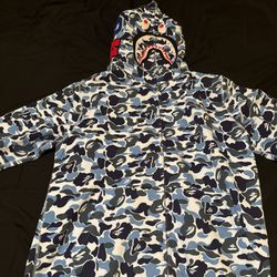 Real Bape Hoodie Baby Blue Size Large Didn’t Fit Me Just Worn Twice Asking 340$ Or Best Offer Read Description 
