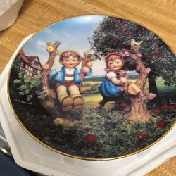 Apple tree, boy, and girl