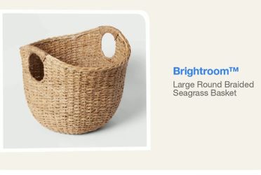 Large Round Braided Seagrass Basket