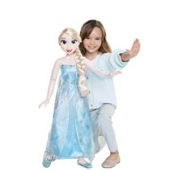 Disney Frozen Elsa Doll, 100 Ice Powers, Light Up & Music Sounds, Stands 32"Tall