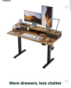 47.2 in electric standing desk with 2 drawer