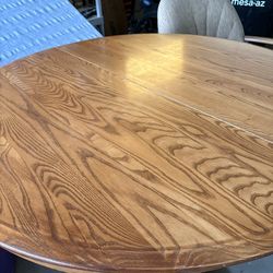 42” Wood round table with 18” leaf