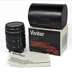 Vivitar AT-5 Automatic Extension Tube Set Minolta MD Mount 36mm 20mm 12mm Japan
