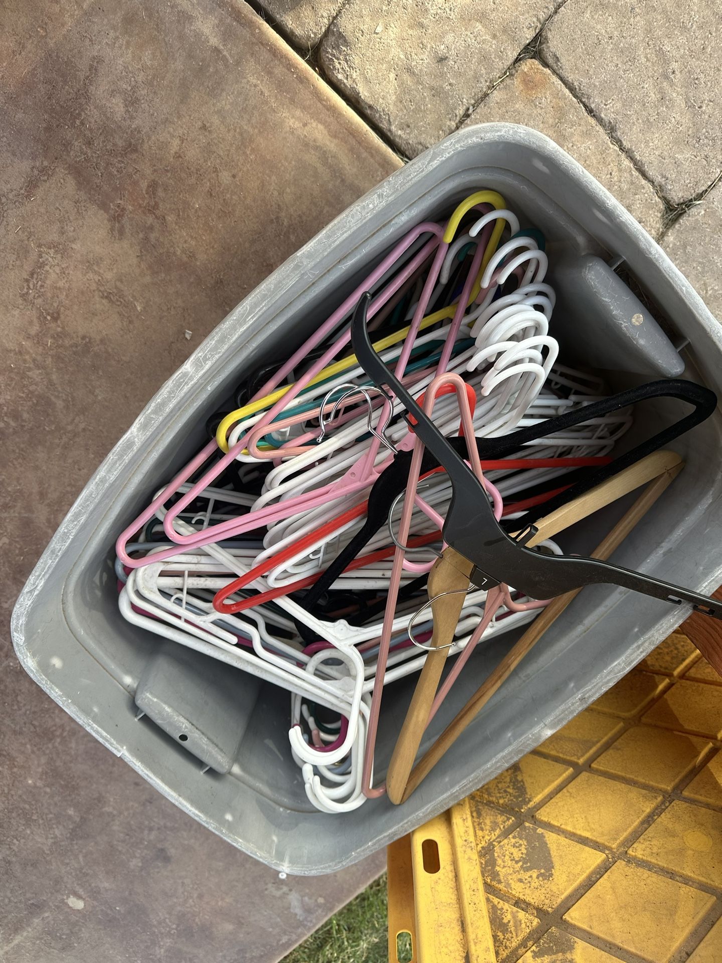 3 Bins Of Hangers