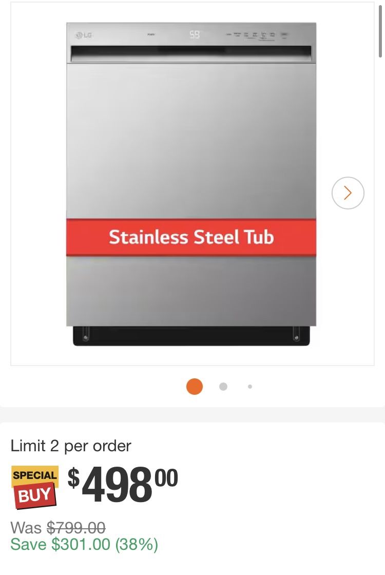Brand New Open Box LG Brand Dishwasher 