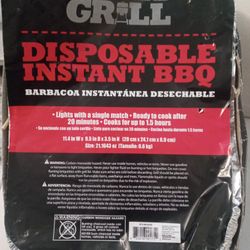 Backyard Grill 14” Portable Foldable Charcoal & 3 Instant Disposable BBQ inserts