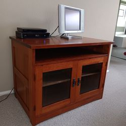 Mission Oak TV stand-console
