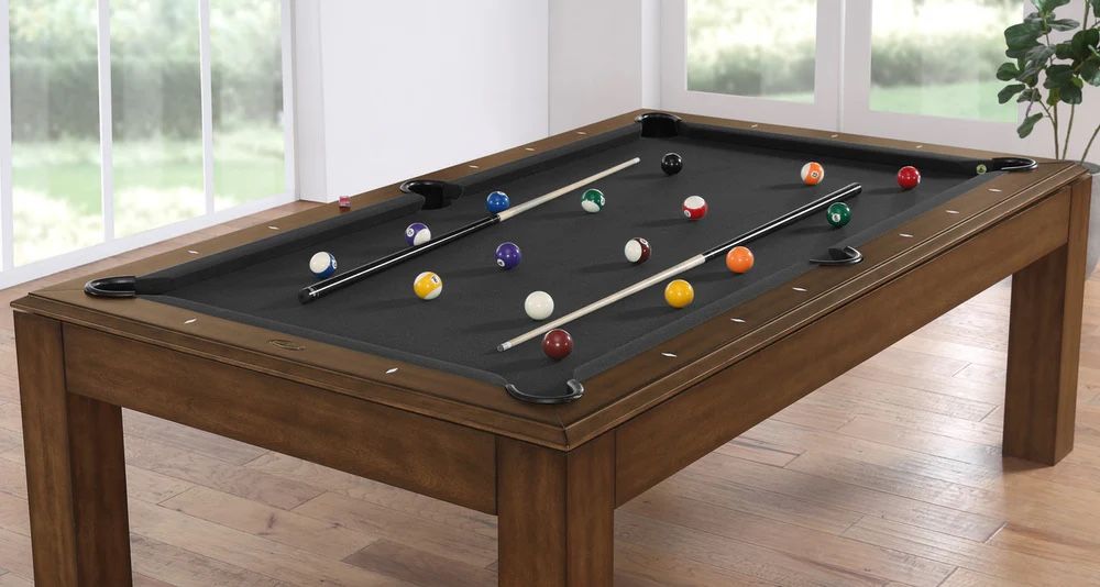Albany 7 Foot Pool Table with Dining Top Brown Walnut